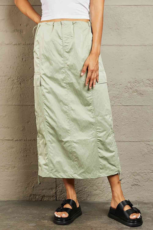 HYFVE Just In Time High Waisted Cargo Midi Skirt - Dashno's Daily Blessings Boutique