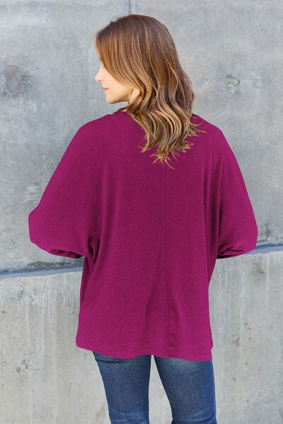 Double Take Full Size Round Neck Long Sleeve T-Shirt - Dashno's Daily Blessings Boutique