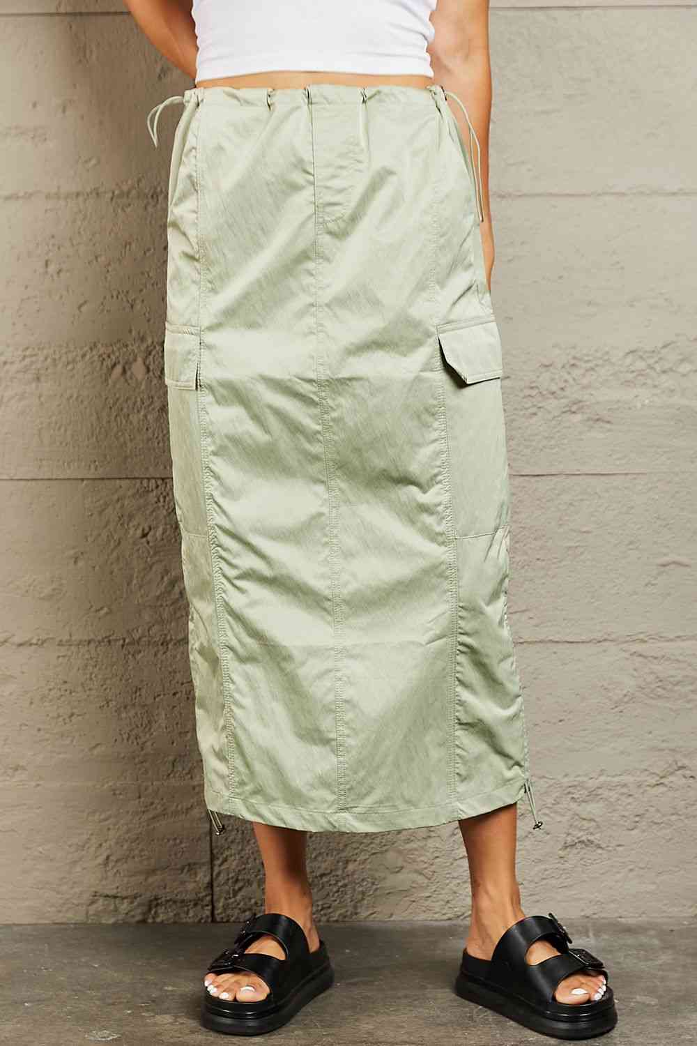 HYFVE Just In Time High Waisted Cargo Midi Skirt - Dashno's Daily Blessings Boutique