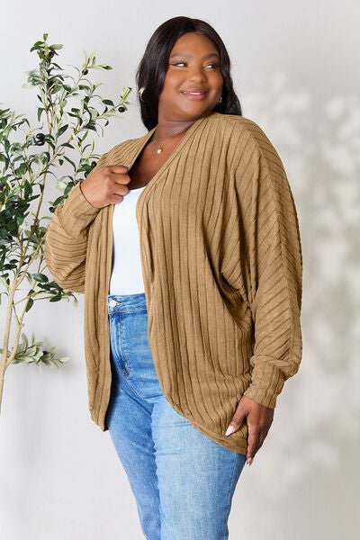 Basic Bae Full Size Ribbed Cocoon Cardigan - Dashno's Daily Blessings Boutique