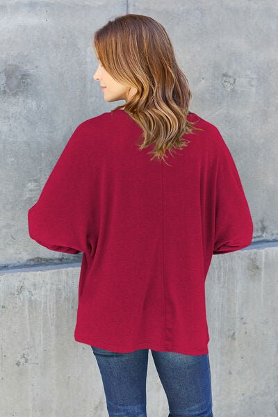 Double Take Full Size Round Neck Long Sleeve T-Shirt - Dashno's Daily Blessings Boutique
