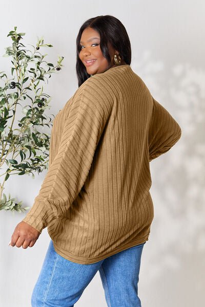 Basic Bae Full Size Ribbed Cocoon Cardigan - Dashno's Daily Blessings Boutique