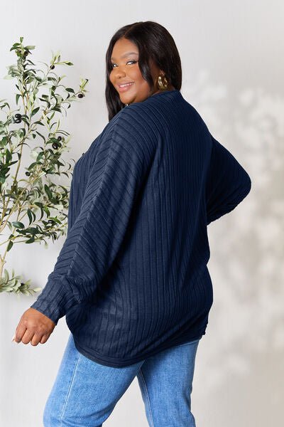 Basic Bae Full Size Ribbed Cocoon Cardigan - Dashno's Daily Blessings Boutique