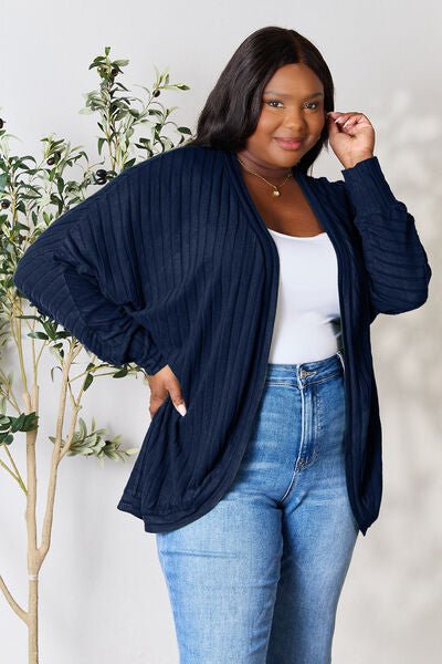 Basic Bae Full Size Ribbed Cocoon Cardigan - Dashno's Daily Blessings Boutique