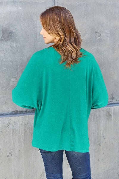 Double Take Full Size Round Neck Long Sleeve T-Shirt - Dashno's Daily Blessings Boutique
