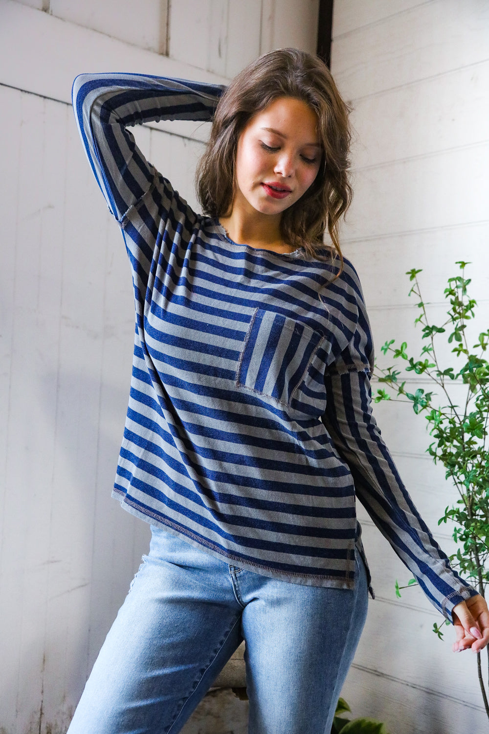 Navy Days Long Sleeve Top