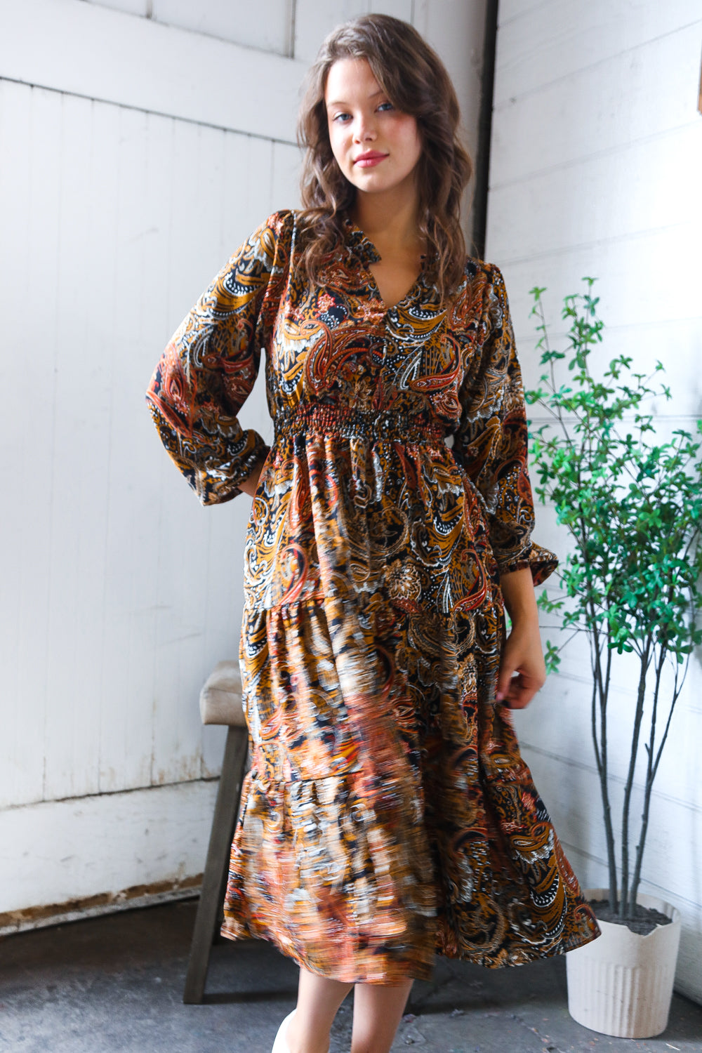 Golden Hour Glamorous Smocked Maxi Dress