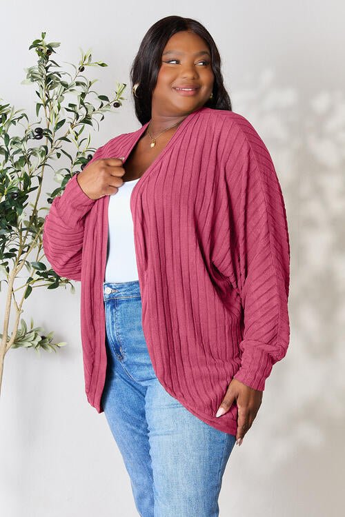 Basic Bae Full Size Ribbed Cocoon Cardigan - Dashno's Daily Blessings Boutique