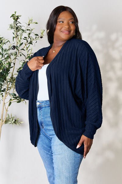Basic Bae Full Size Ribbed Cocoon Cardigan - Dashno's Daily Blessings Boutique