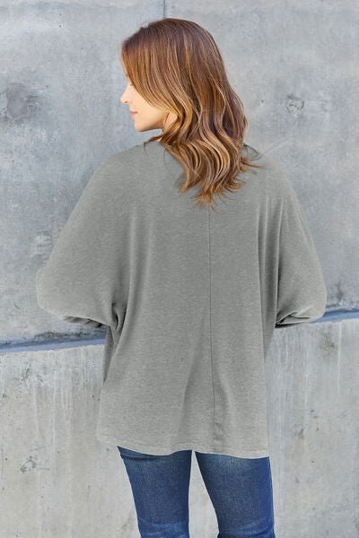 Double Take Full Size Round Neck Long Sleeve T-Shirt - Dashno's Daily Blessings Boutique