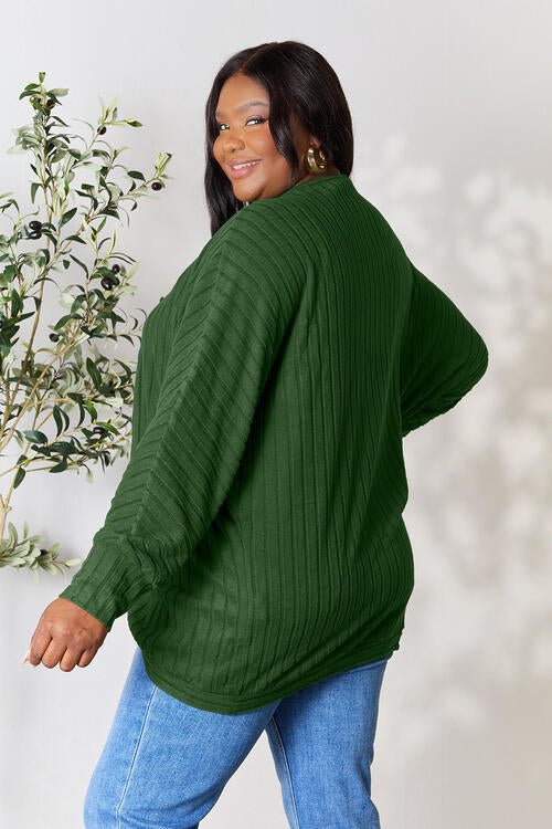 Basic Bae Full Size Ribbed Cocoon Cardigan - Dashno's Daily Blessings Boutique