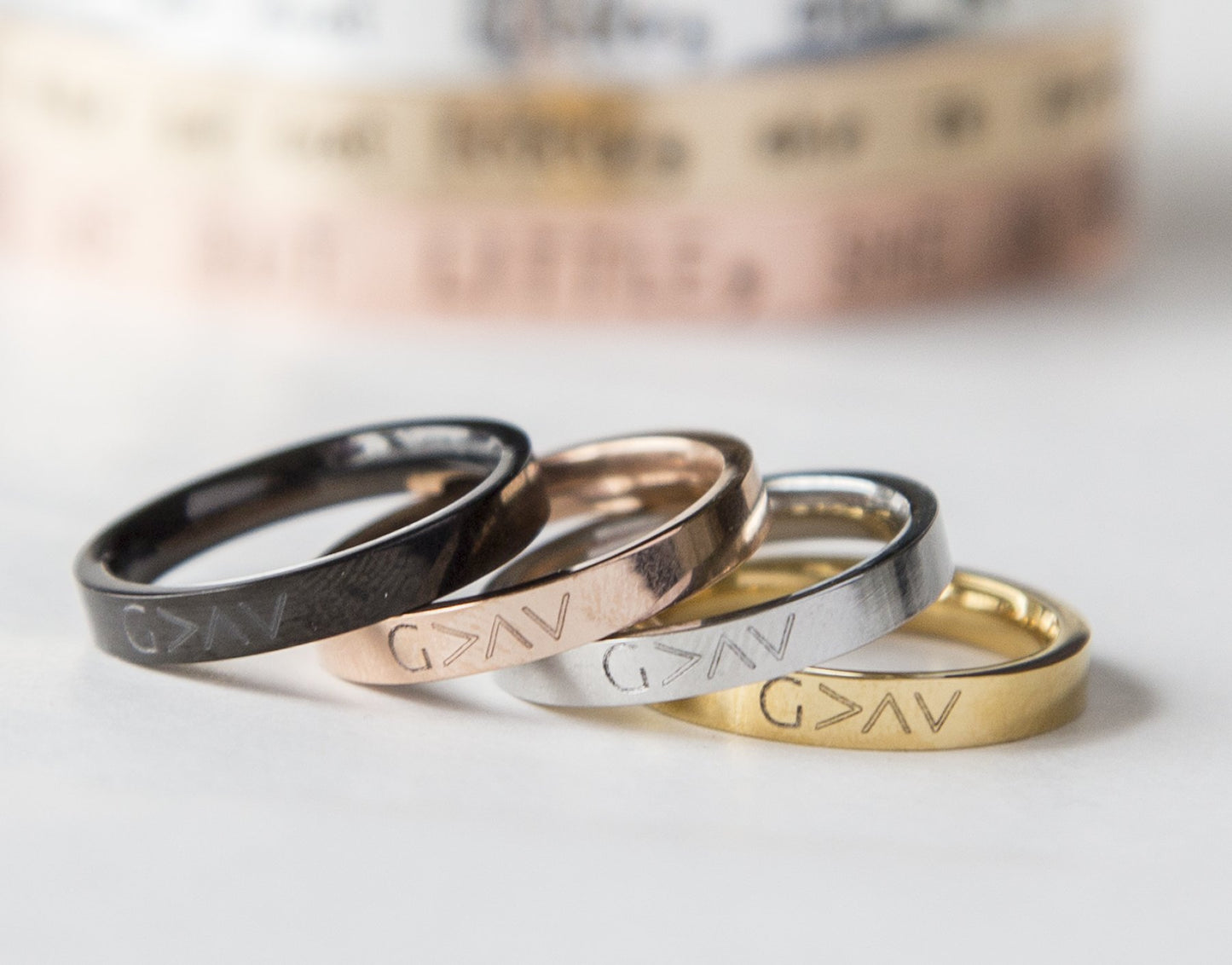 Highs And Lows Ring, Religious Gift Christian Ring, Romans 8:39 God Is - Dashno's Daily Blessings Boutique