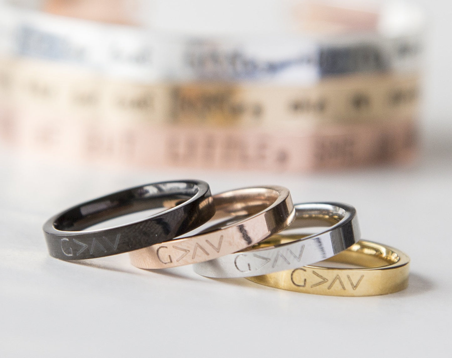 Highs And Lows Ring, Religious Gift Christian Ring, Romans 8:39 God Is - Dashno's Daily Blessings Boutique