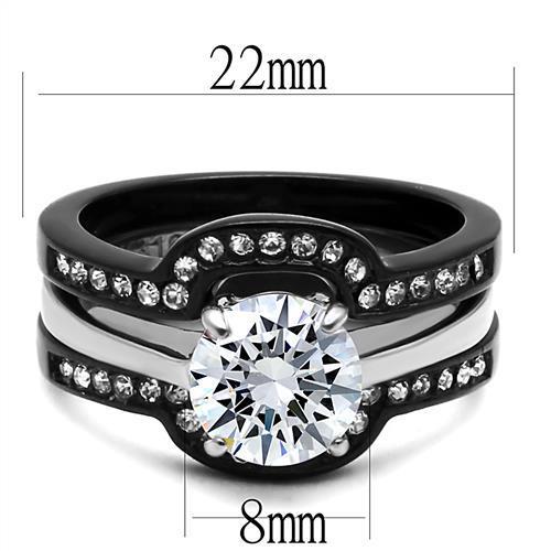 Women Stainless Steel Cubic Zirconia Rings TK3214 - Dashno's Daily Blessings Boutique