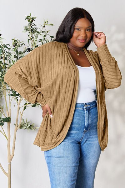 Basic Bae Full Size Ribbed Cocoon Cardigan - Dashno's Daily Blessings Boutique
