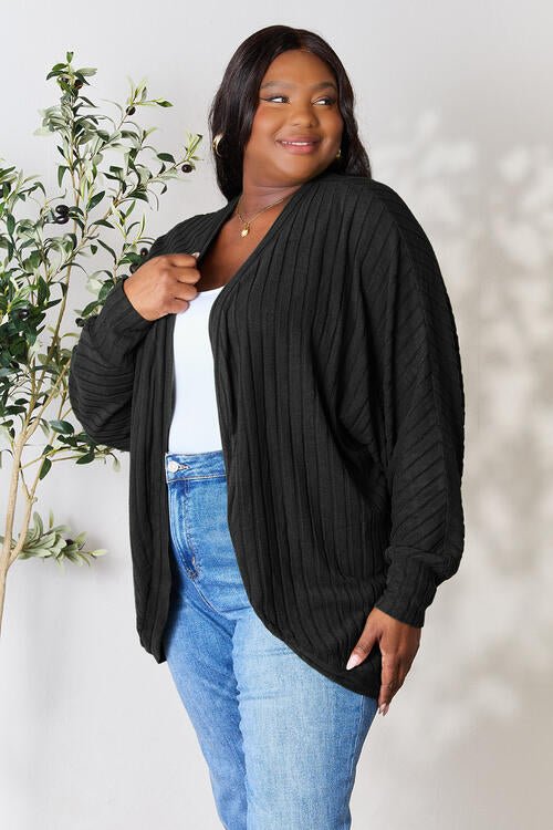 Basic Bae Full Size Ribbed Cocoon Cardigan - Dashno's Daily Blessings Boutique