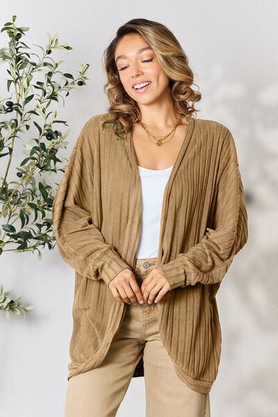 Basic Bae Full Size Ribbed Cocoon Cardigan - Dashno's Daily Blessings Boutique
