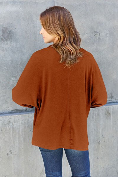 Double Take Full Size Round Neck Long Sleeve T-Shirt - Dashno's Daily Blessings Boutique