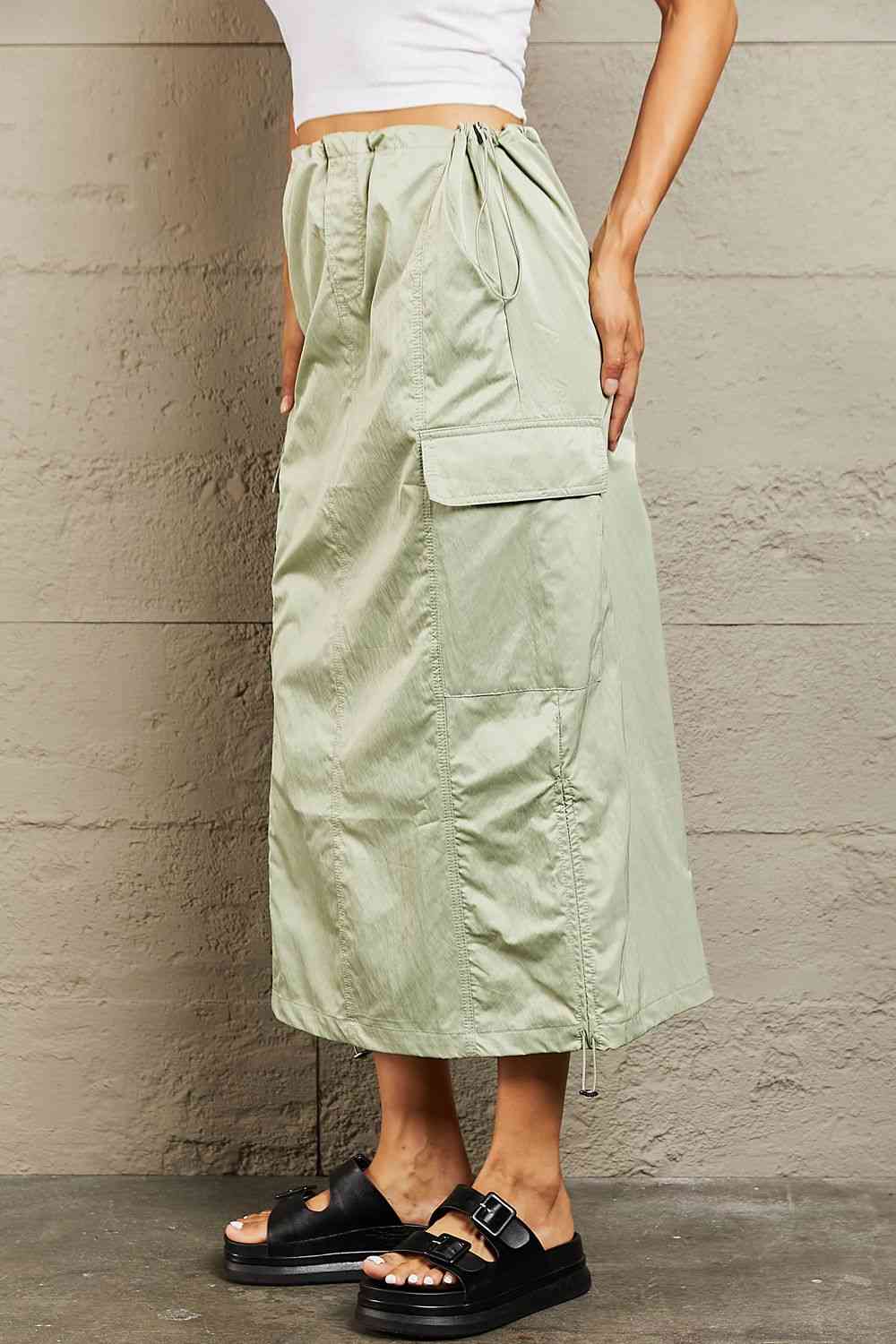 HYFVE Just In Time High Waisted Cargo Midi Skirt - Dashno's Daily Blessings Boutique