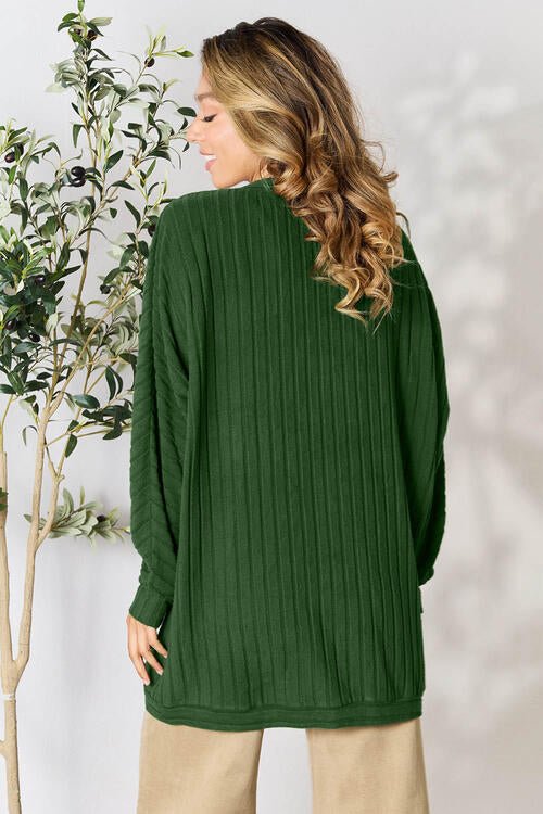 Basic Bae Full Size Ribbed Cocoon Cardigan - Dashno's Daily Blessings Boutique