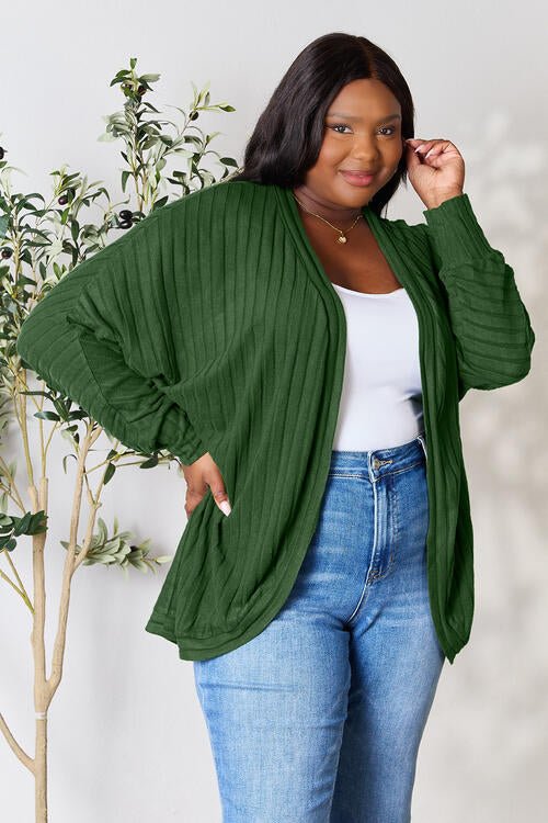 Basic Bae Full Size Ribbed Cocoon Cardigan - Dashno's Daily Blessings Boutique