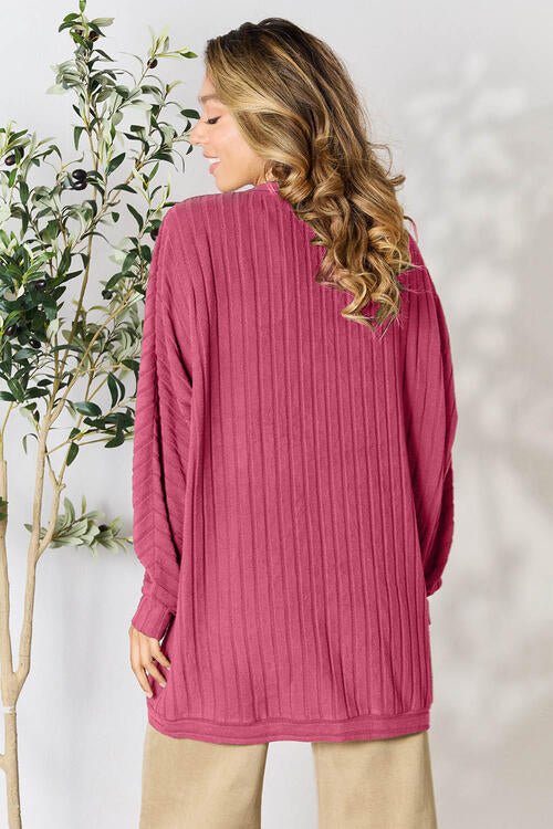Basic Bae Full Size Ribbed Cocoon Cardigan - Dashno's Daily Blessings Boutique