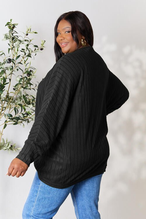 Basic Bae Full Size Ribbed Cocoon Cardigan - Dashno's Daily Blessings Boutique