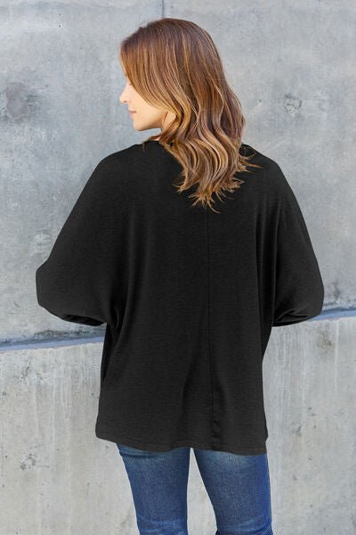Double Take Full Size Round Neck Long Sleeve T-Shirt - Dashno's Daily Blessings Boutique
