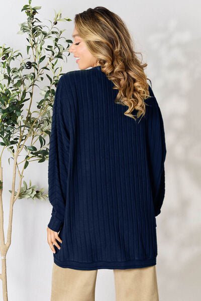 Basic Bae Full Size Ribbed Cocoon Cardigan - Dashno's Daily Blessings Boutique