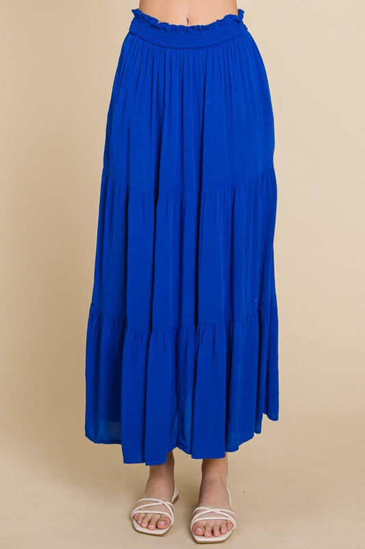 Culture Code Full Size Frill Ruched Midi Skirt - Dashno's Daily Blessings BoutiqueSkirt