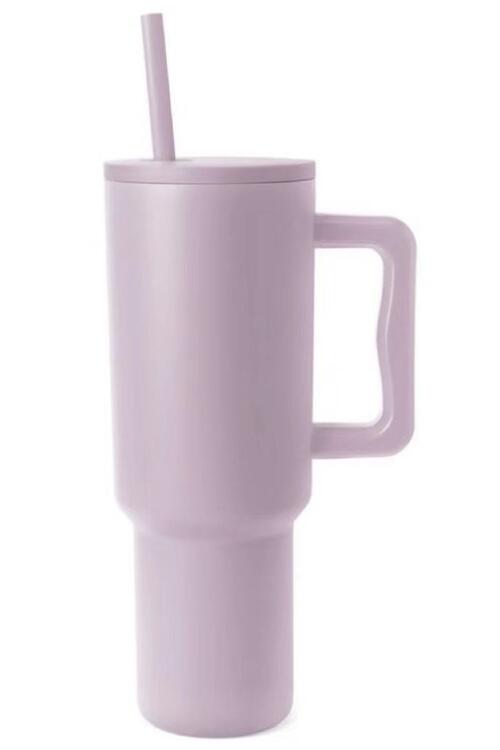 Monochromatic Stainless Steel Tumbler with Matching Straw - Dashno's Daily Blessings Boutique