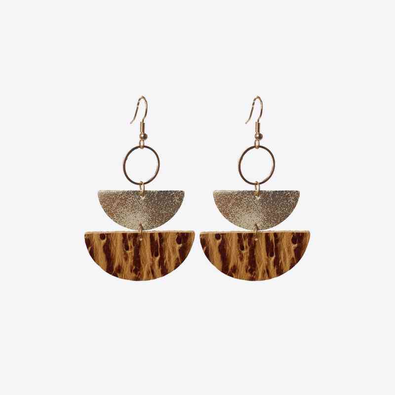 PU Semicircle Drop Earrings - Dashno's Daily Blessings Boutique