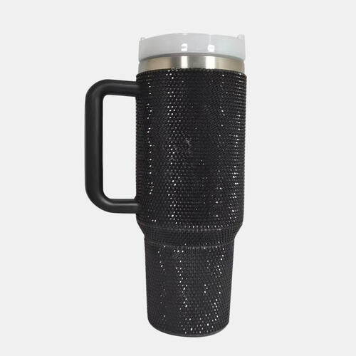 Rhinestone Stainless Steel Tumbler with Straw - Dashno's Daily Blessings Boutique