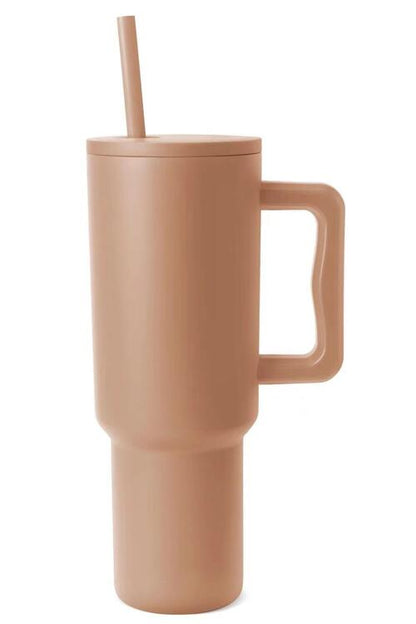 Monochromatic Stainless Steel Tumbler with Matching Straw - Dashno's Daily Blessings Boutique