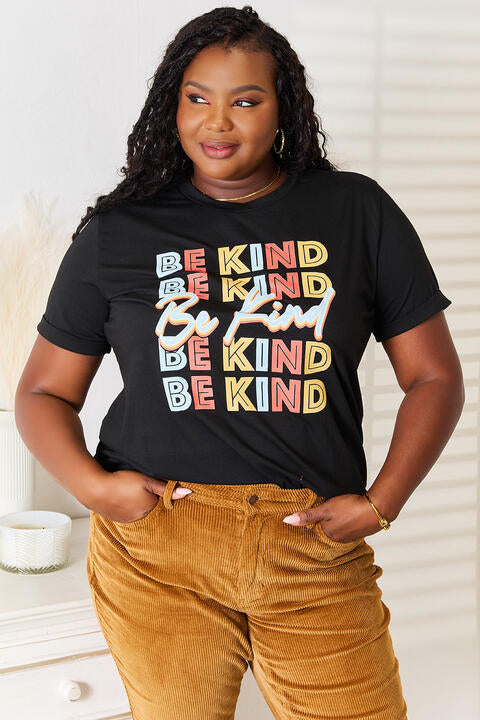 Simply Love BE KIND Graphic Round Neck T-Shirt - Dashno's Daily Blessings Boutique