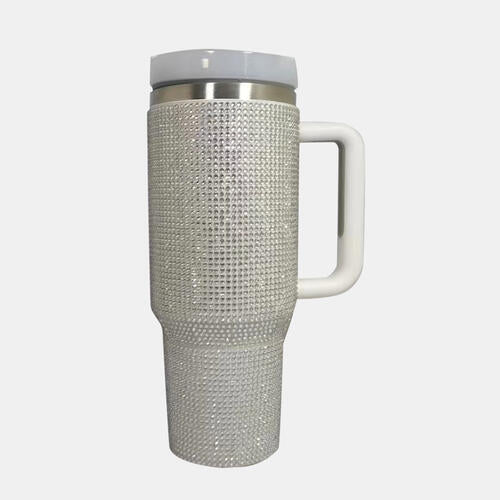 Rhinestone Stainless Steel Tumbler with Straw - Dashno's Daily Blessings Boutique