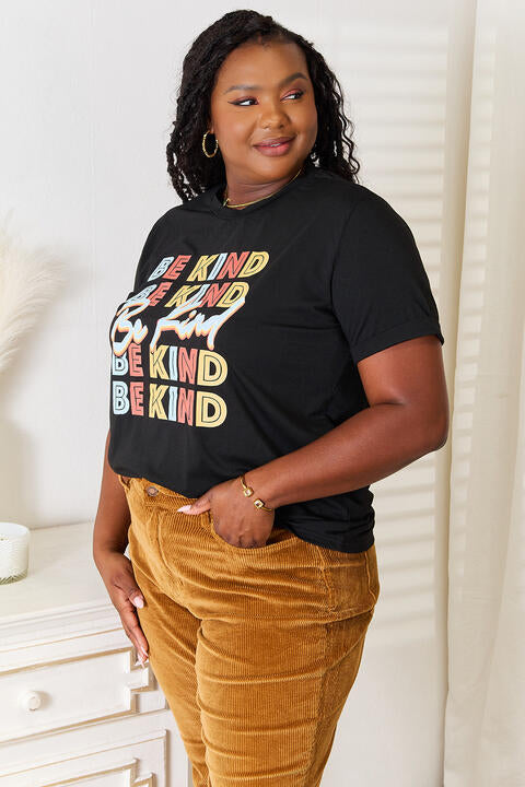 Simply Love BE KIND Graphic Round Neck T-Shirt - Dashno's Daily Blessings Boutique