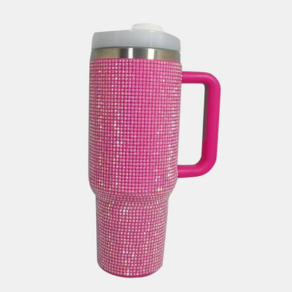 Rhinestone Stainless Steel Tumbler with Straw - Dashno's Daily Blessings Boutique