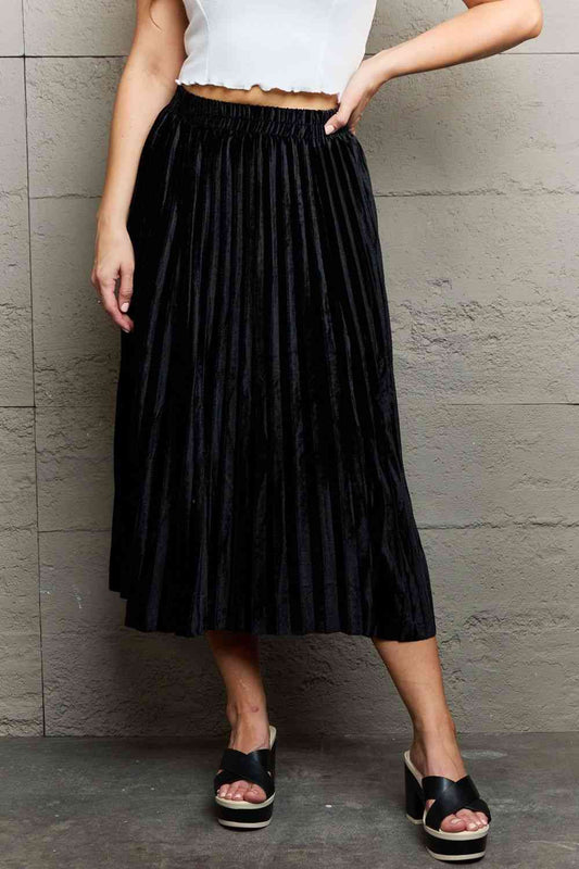 Ninexis Accordion Pleated Flowy Midi Skirt - Dashno's Daily Blessings Boutique