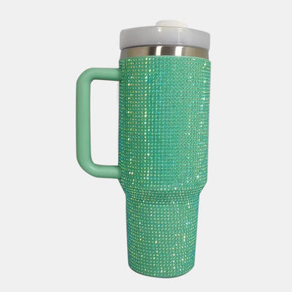 Rhinestone Stainless Steel Tumbler with Straw - Dashno's Daily Blessings Boutique