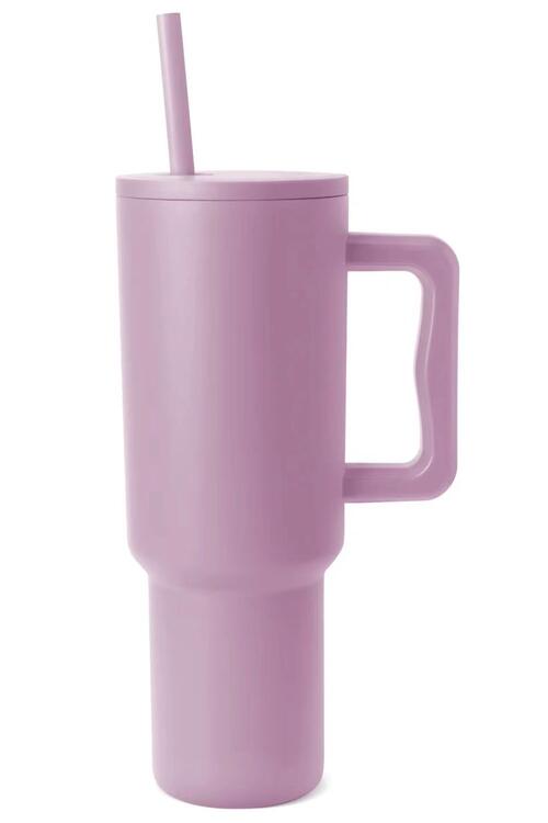 Monochromatic Stainless Steel Tumbler with Matching Straw - Dashno's Daily Blessings Boutique