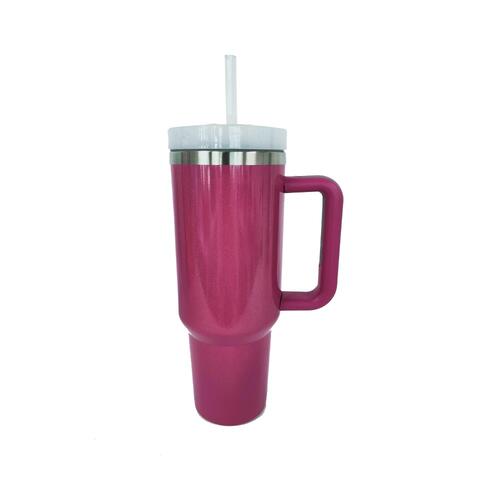 Stainless Steel Tumbler with Handle and Straw - Dashno's Daily Blessings Boutique