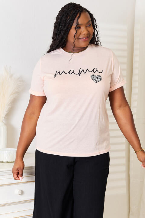 Simply Love MAMA Heart Graphic T-Shirt - Dashno's Daily Blessings Boutique